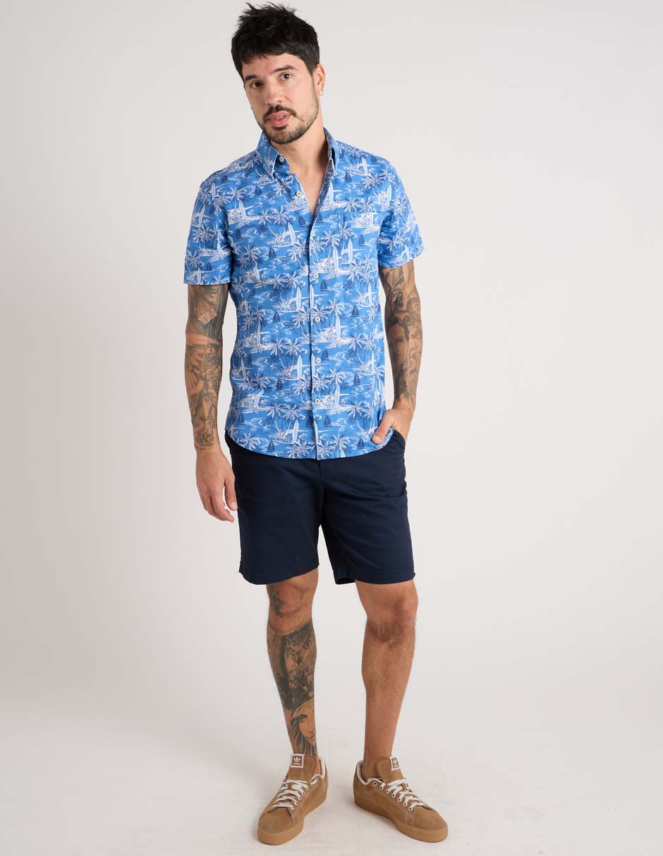 Camisa casual de algodón manga corta para hombre 3