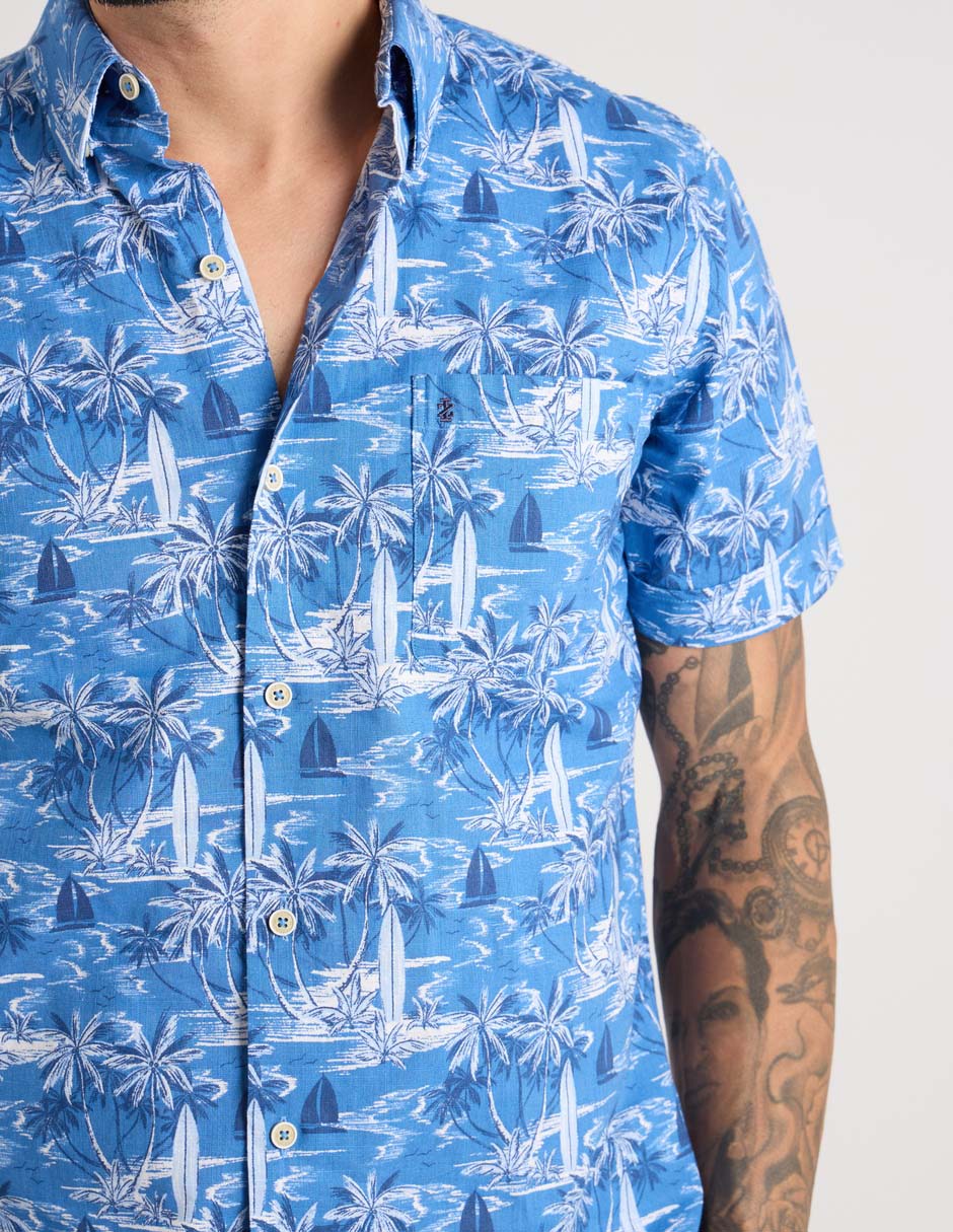Camisa casual de algodón manga corta para hombre 4