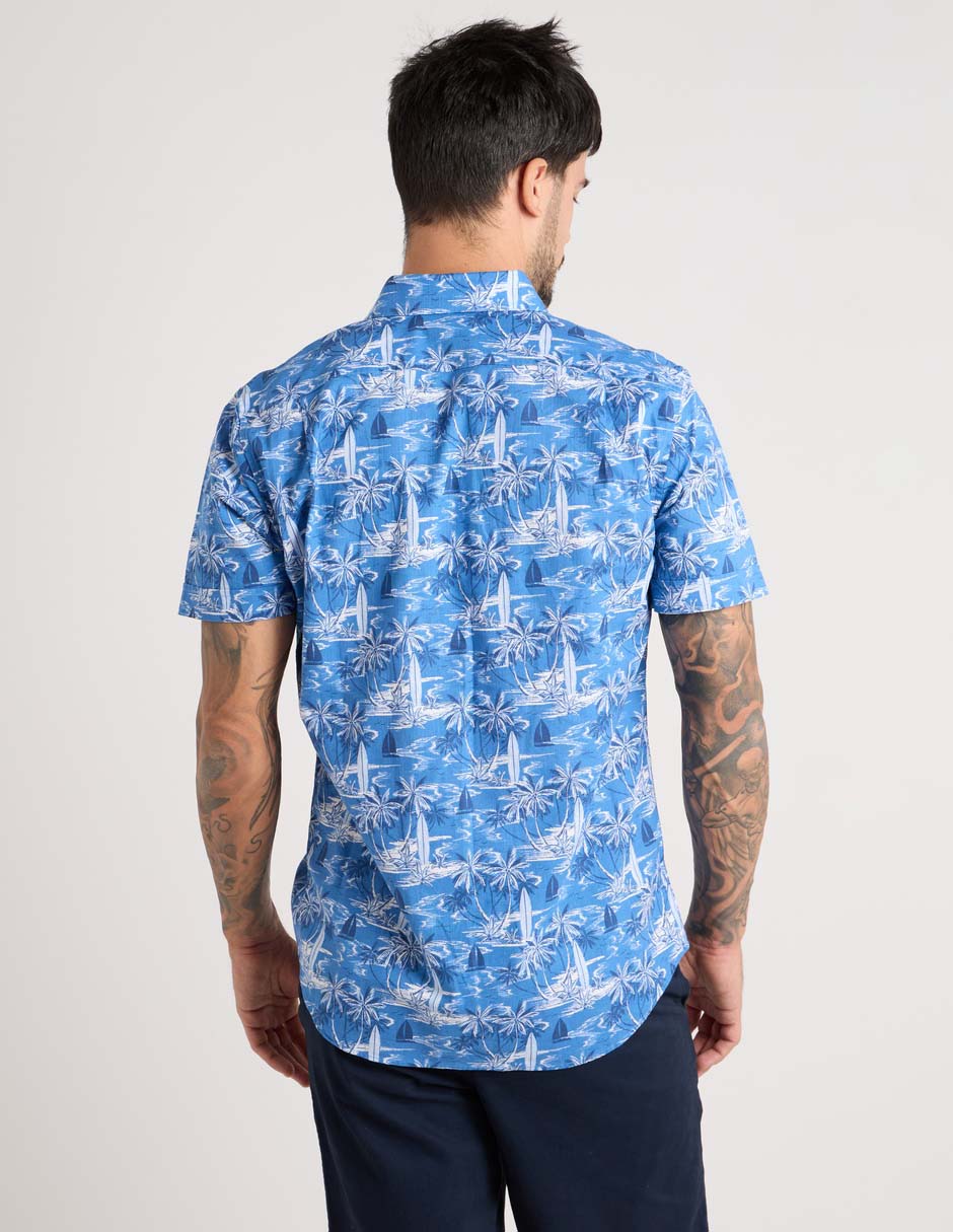 Camisa casual de algodón manga corta para hombre 6