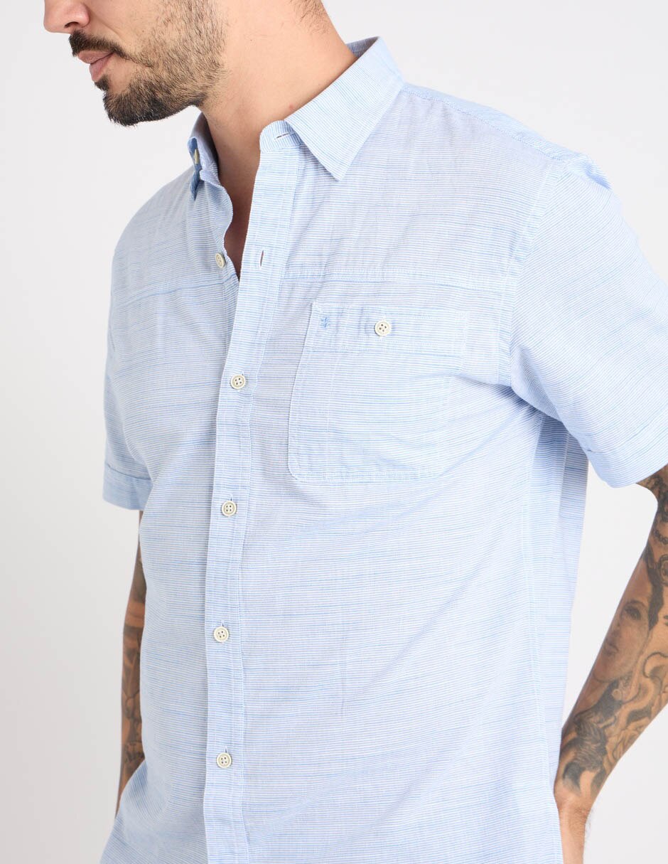 "camisa/sobrecamisa" casual "de" (si aplica) algodón "manga" corta "para hombre" 4