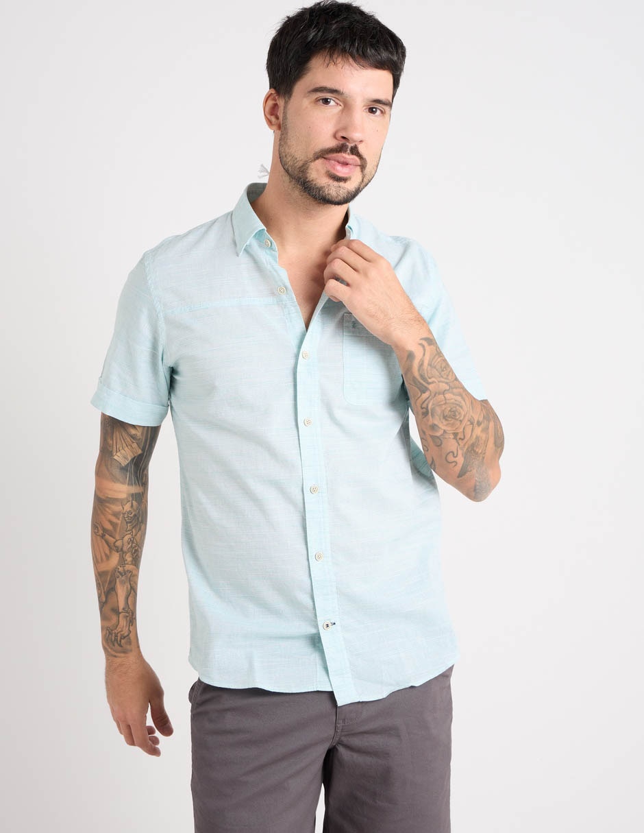 Camisa casual de algodón manga corta para hombre Camisa casual de algodón manga corta para hombre