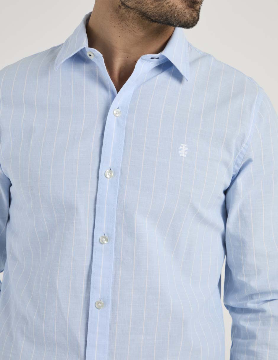 Camisa casual izod de algodón manga larga para hombre