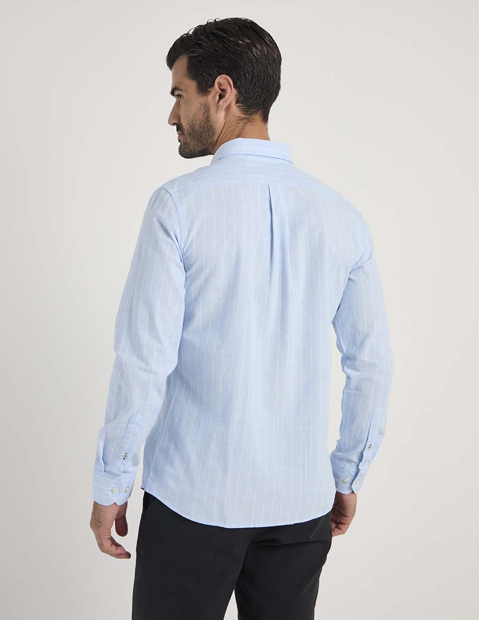 Camisa casual izod de algodón manga larga para hombre