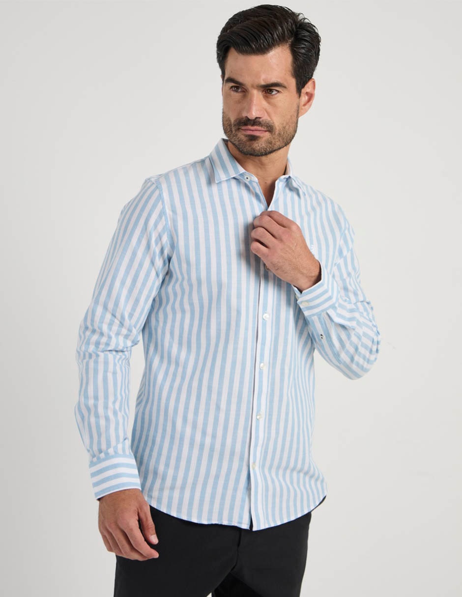 Camisa casual manga larga para hombre 2