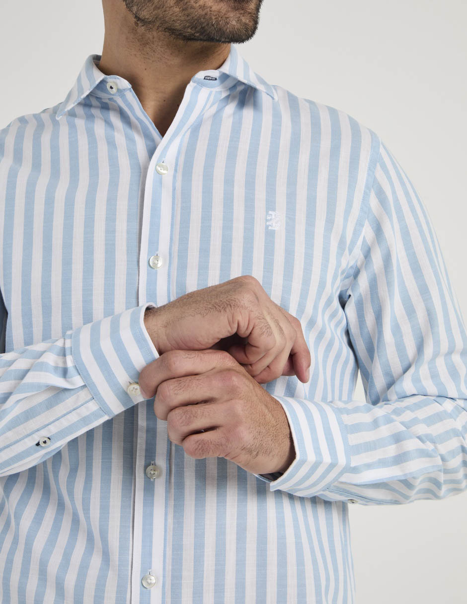 Camisa casual manga larga para hombre 5