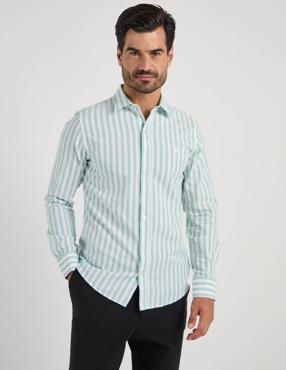 Camisa casual de algodón manga larga para hombre Camisa casual de algodón manga larga para hombre