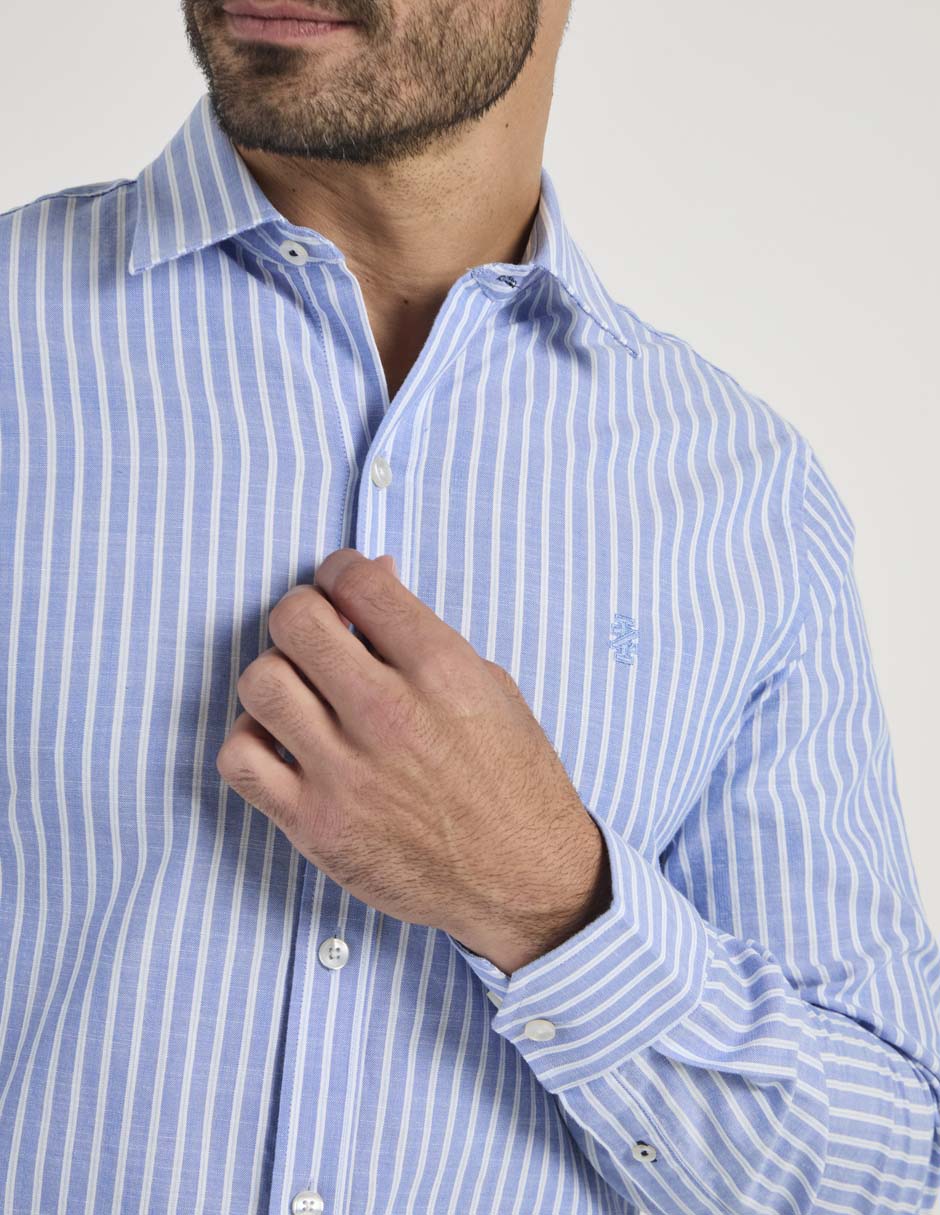 Camisa casual izod de algodón manga larga para hombre