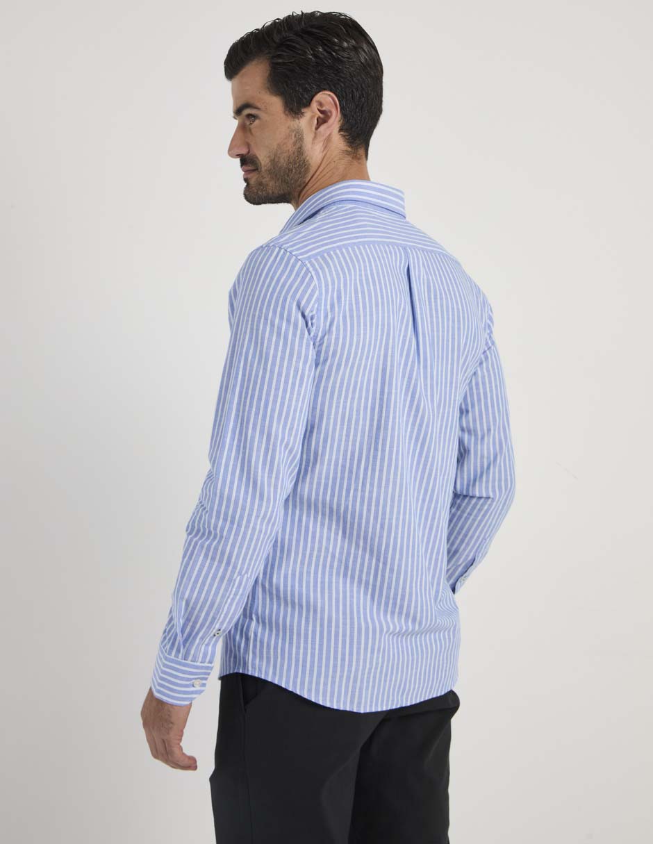 Camisa casual izod de algodón manga larga para hombre