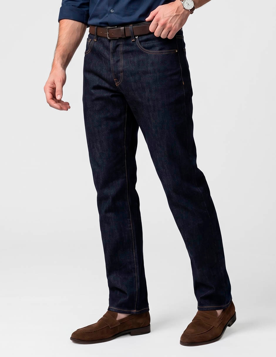 Jeans recto lavado obscuro para hombre Jeans recto lavado obscuro para hombre