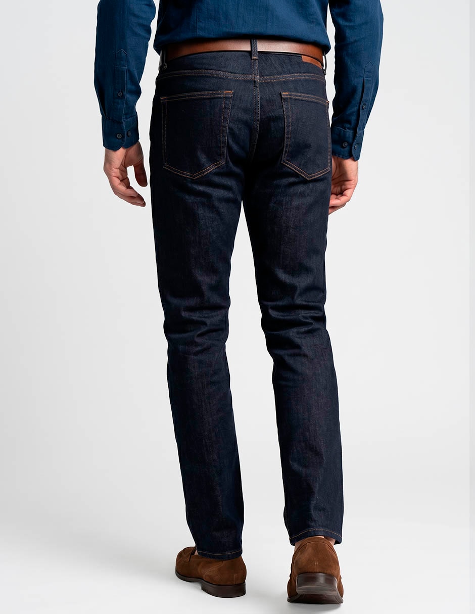 Jeans recto lavado obscuro para hombre 3