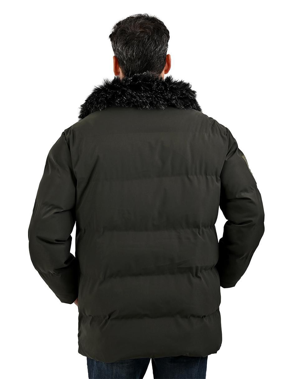 Chamarra acolchada capucha y bolsa para hombre 6