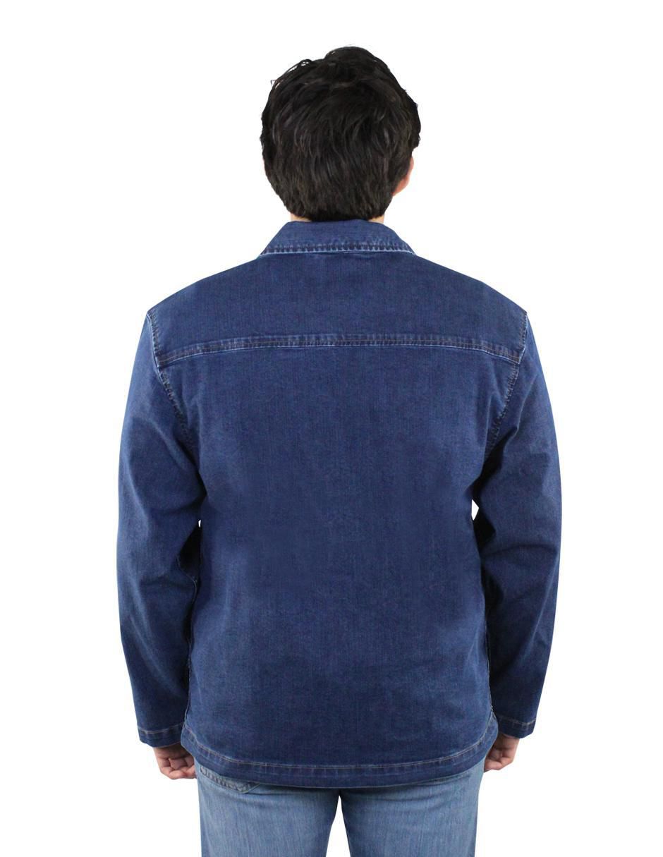 Chamarra denim de mezclilla con bolsillos para hombre