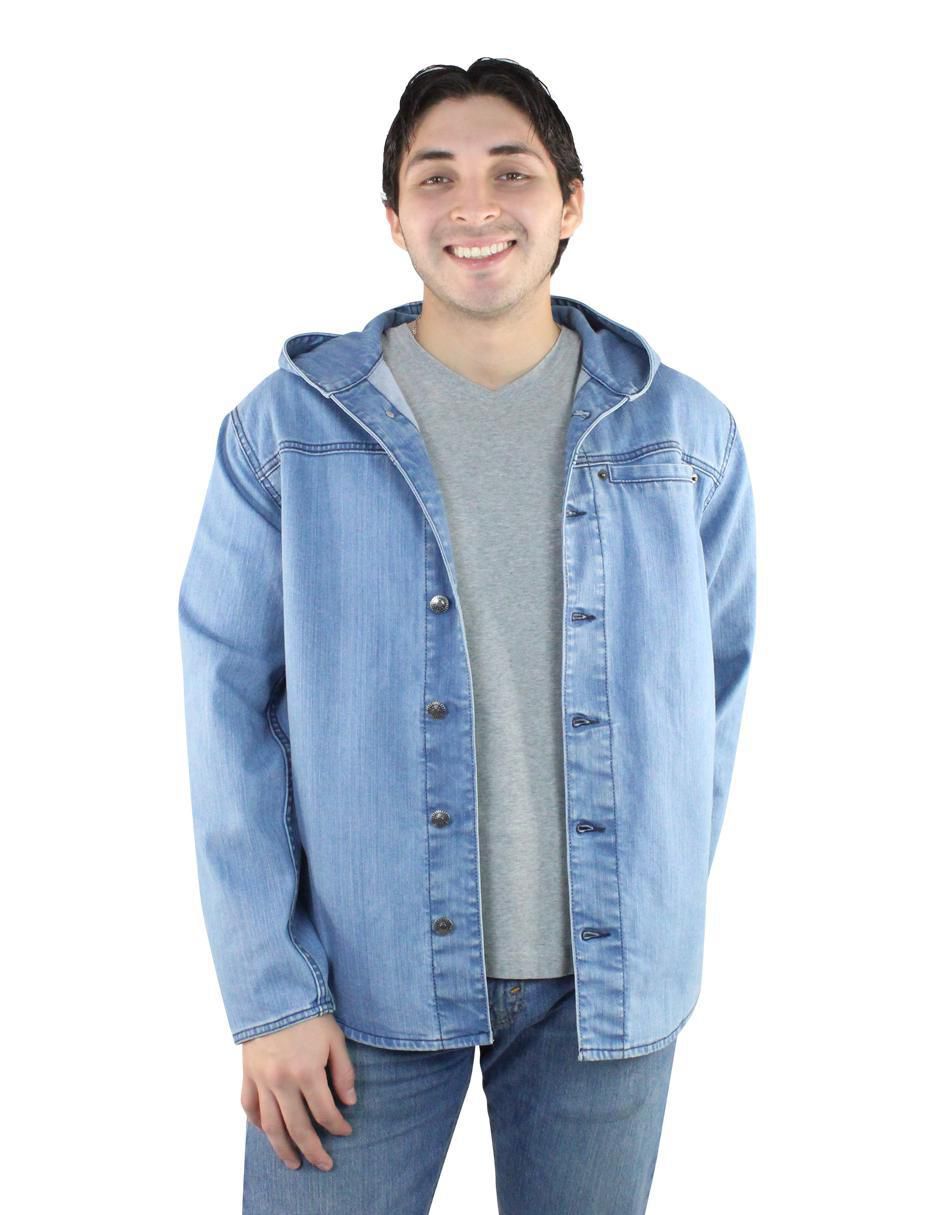 Chamarra casual de mezclilla con capucha para hombre 2