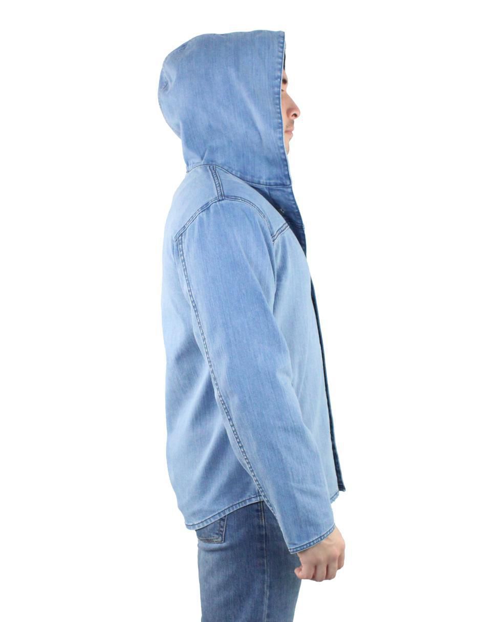 Chamarra casual de mezclilla con capucha para hombre 3