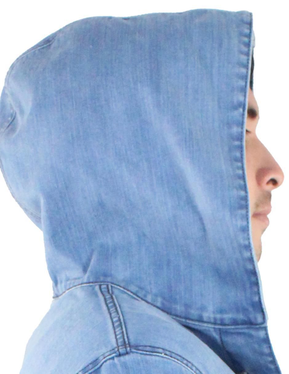 Chamarra casual de mezclilla con capucha para hombre 7