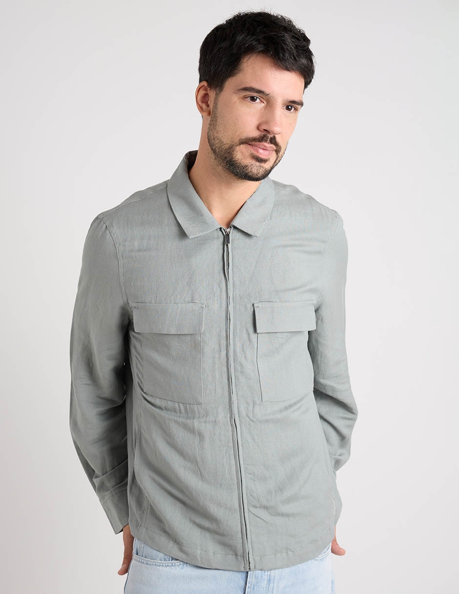 Chamarra casual con bolsas para hombre Chamarra casual con bolsas para hombre