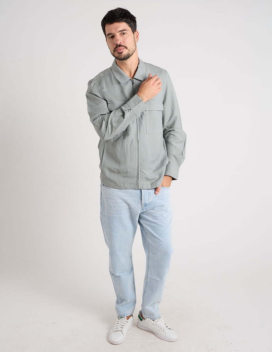 Chamarra casual con bolsas para hombre
