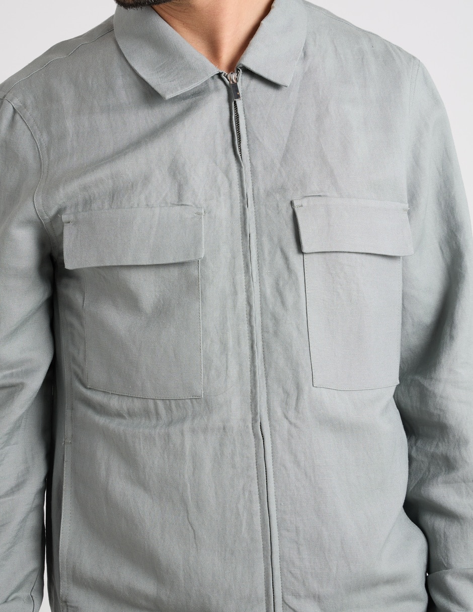 Chamarra casual con bolsas para hombre