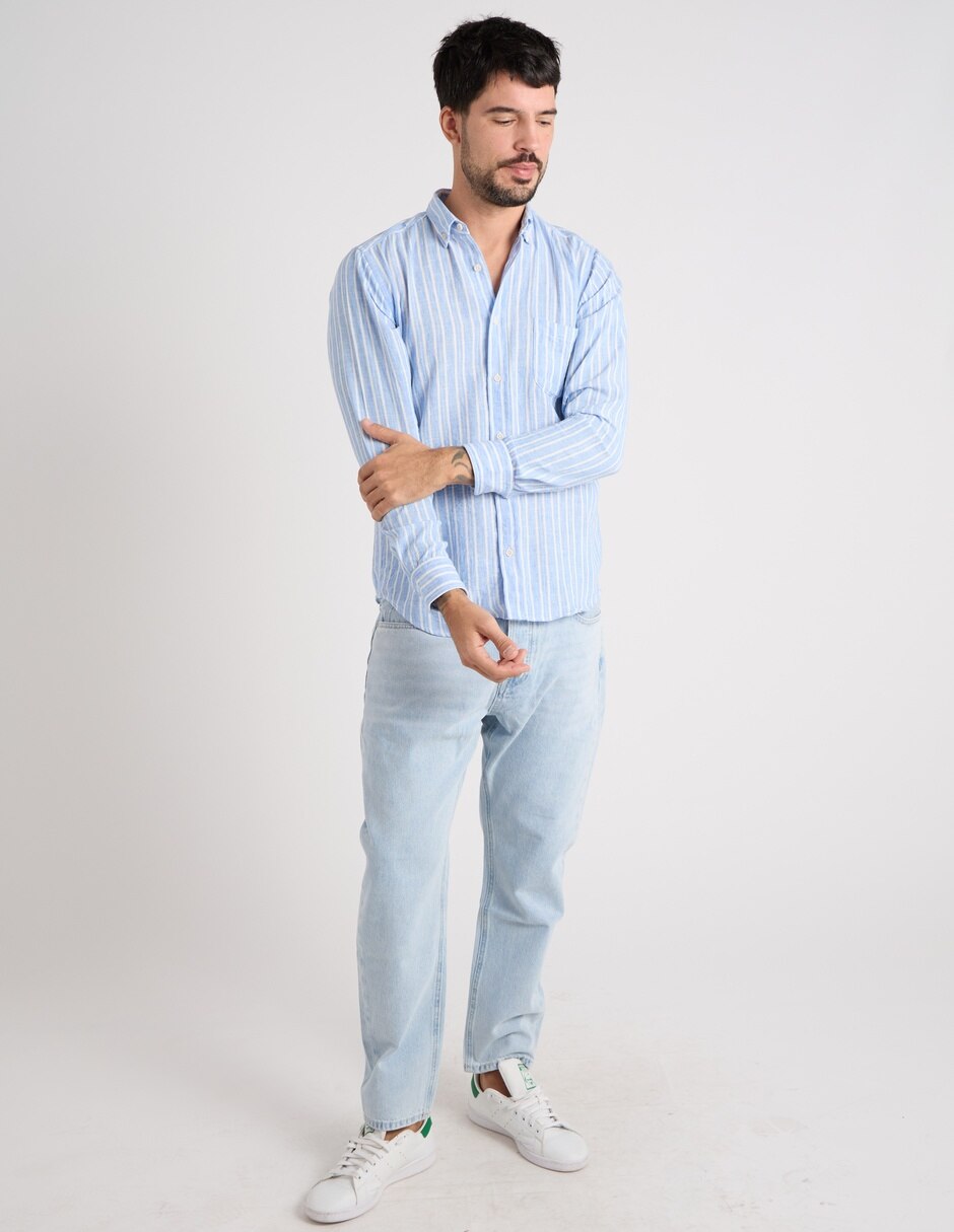 Camisa casual manga larga para hombre