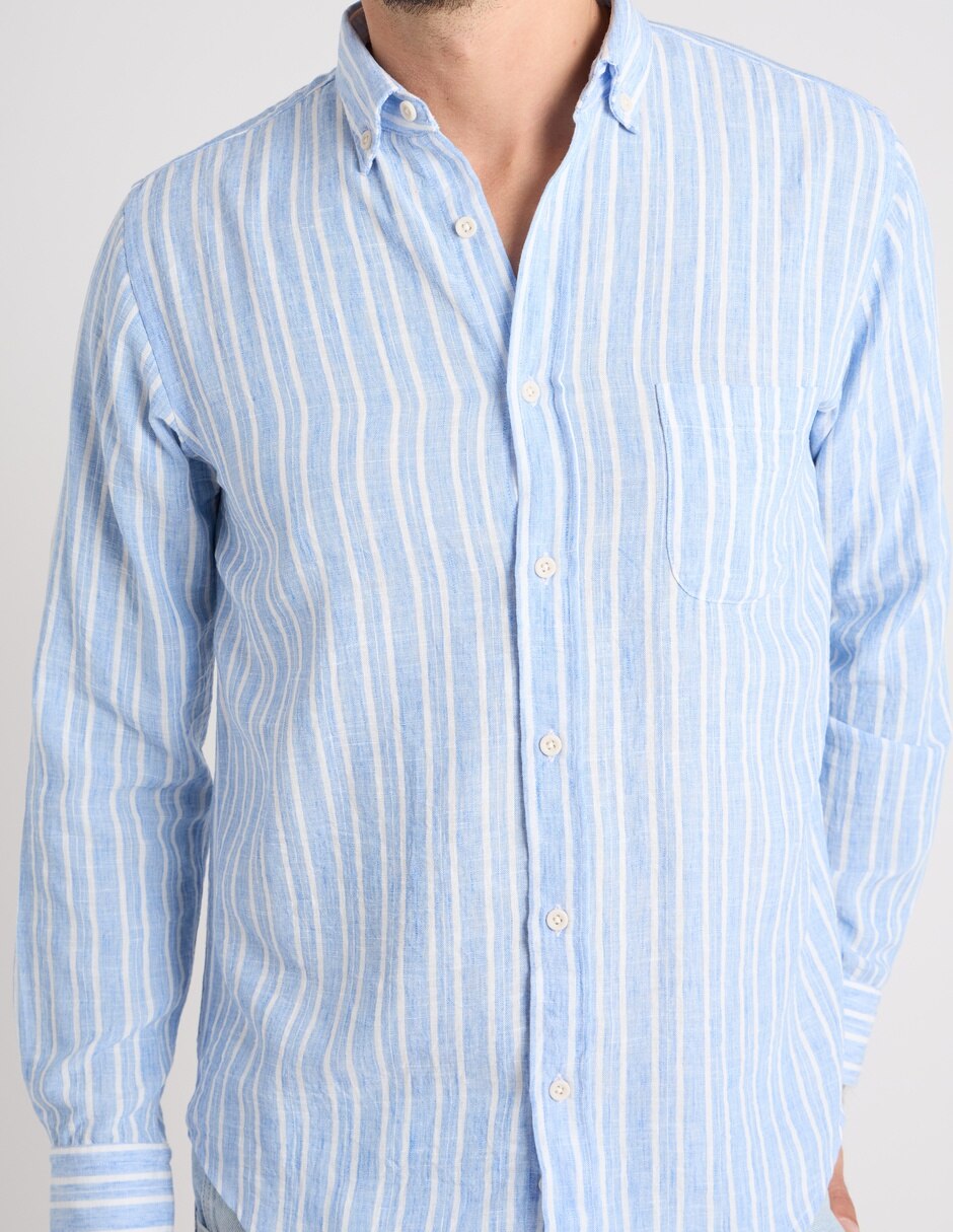 Camisa casual manga larga para hombre