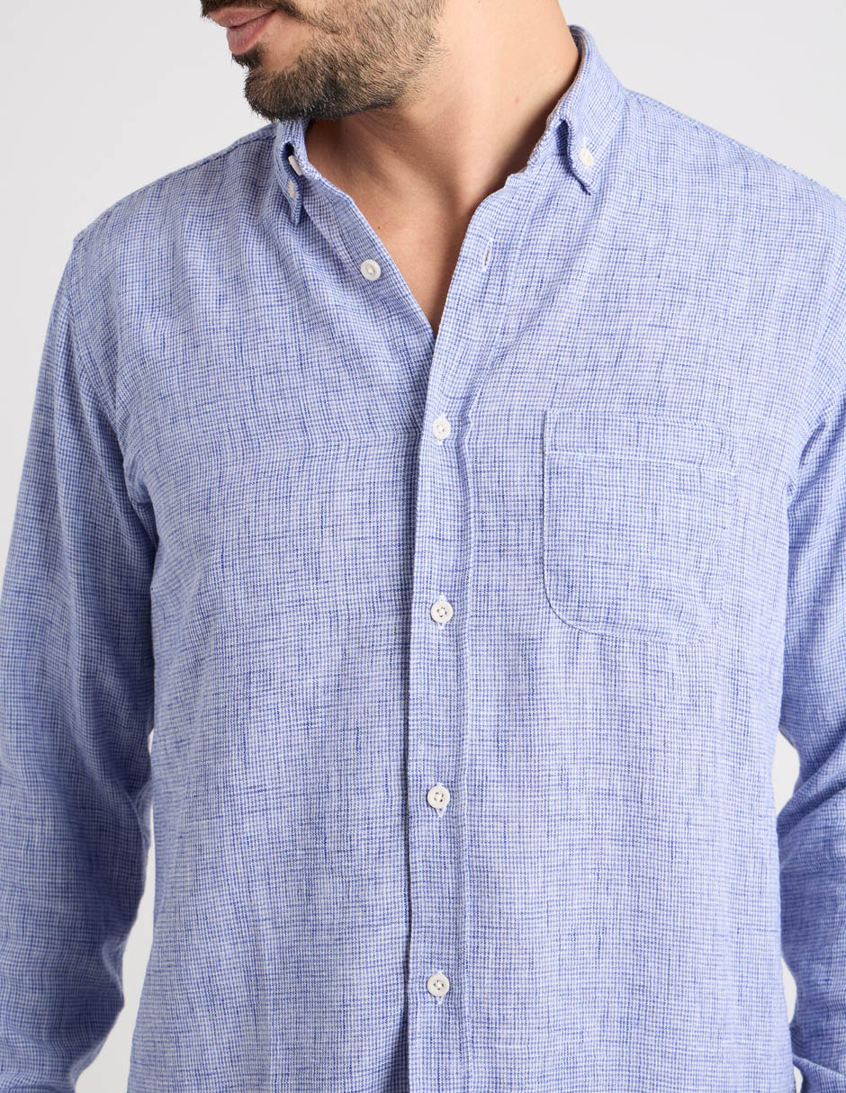 Camisa casual polosur manga larga para hombre