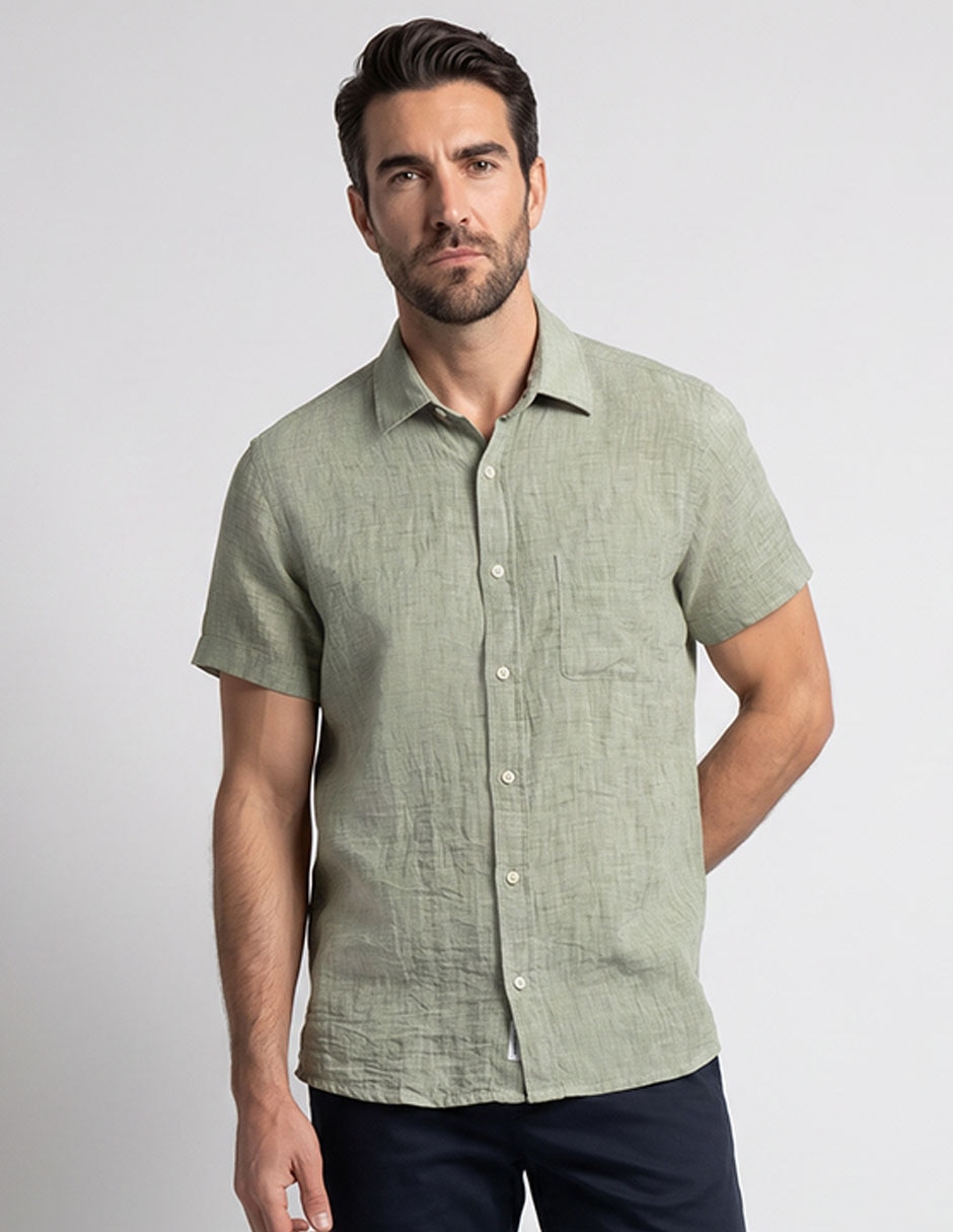 Camisa casual manga corta para hombre
