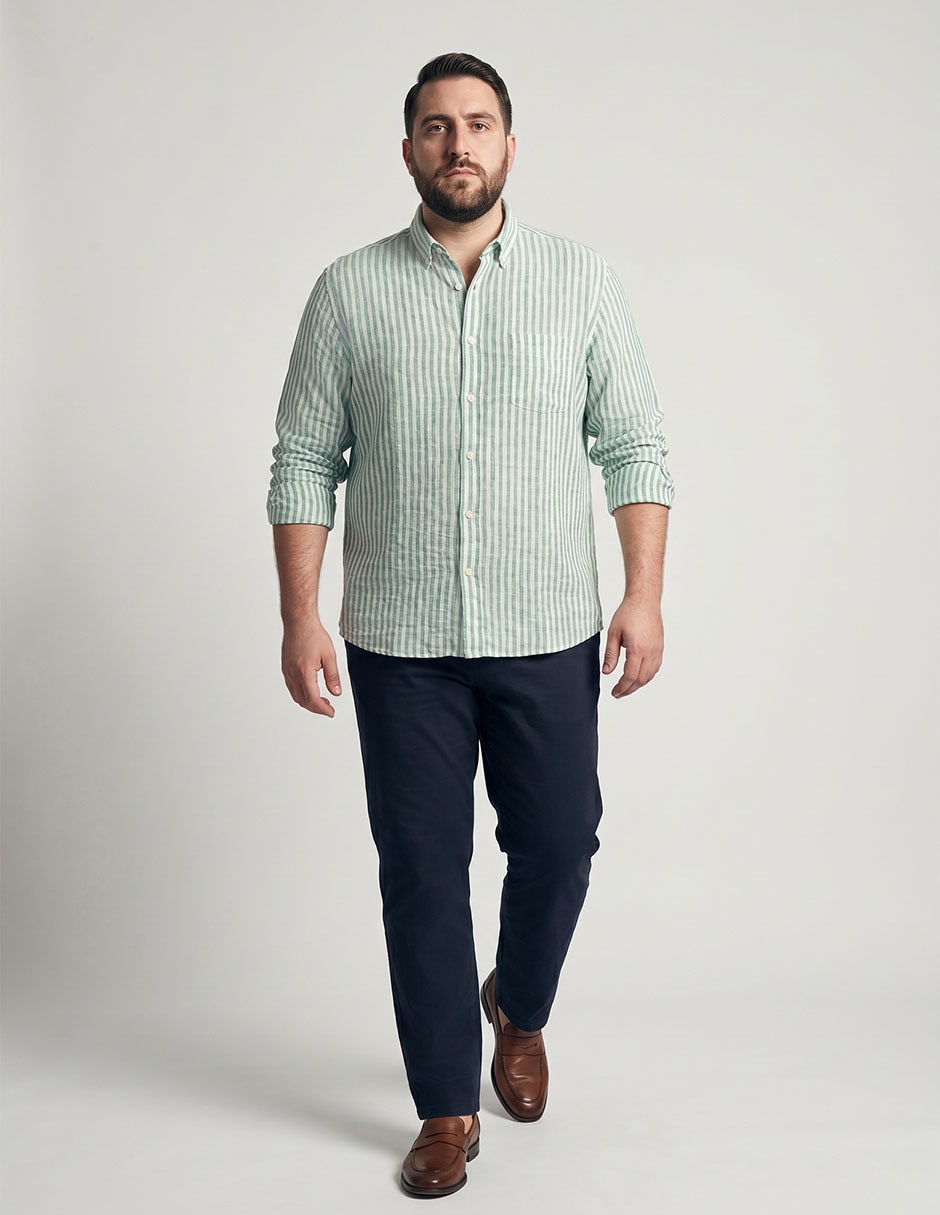 Camisa casual manga larga para hombre