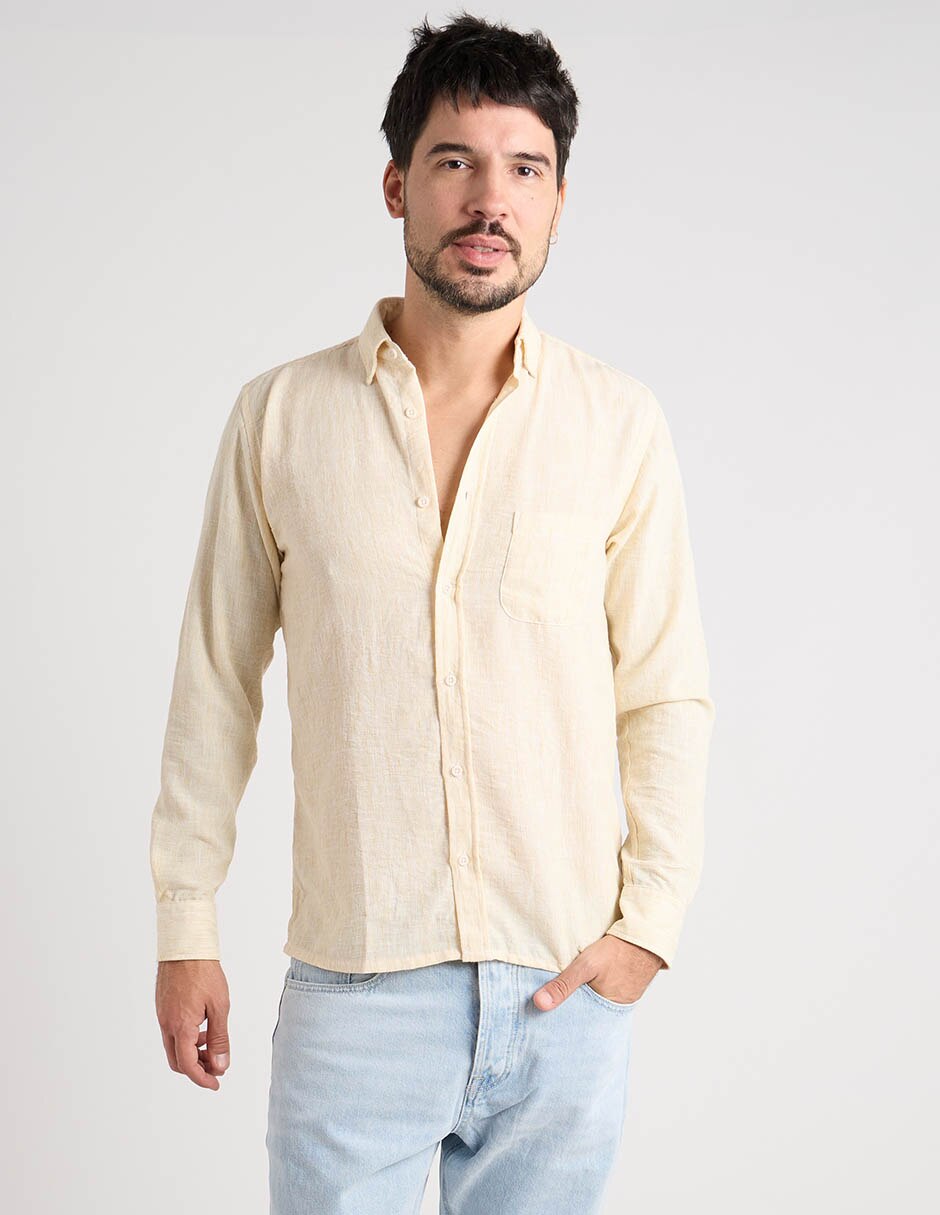 Camisa casual Polosur manga larga para hombre
