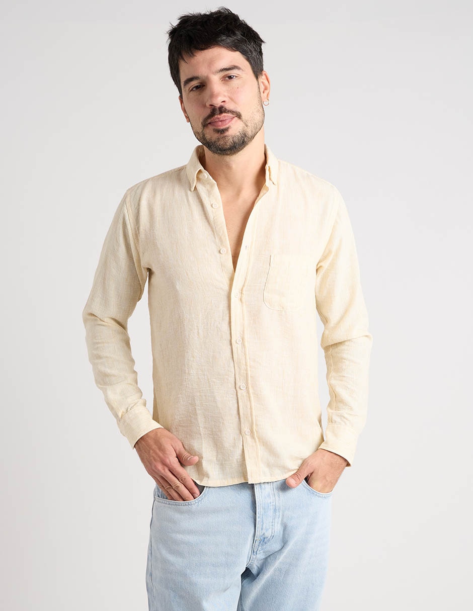 Camisa casual manga larga para hombre 2