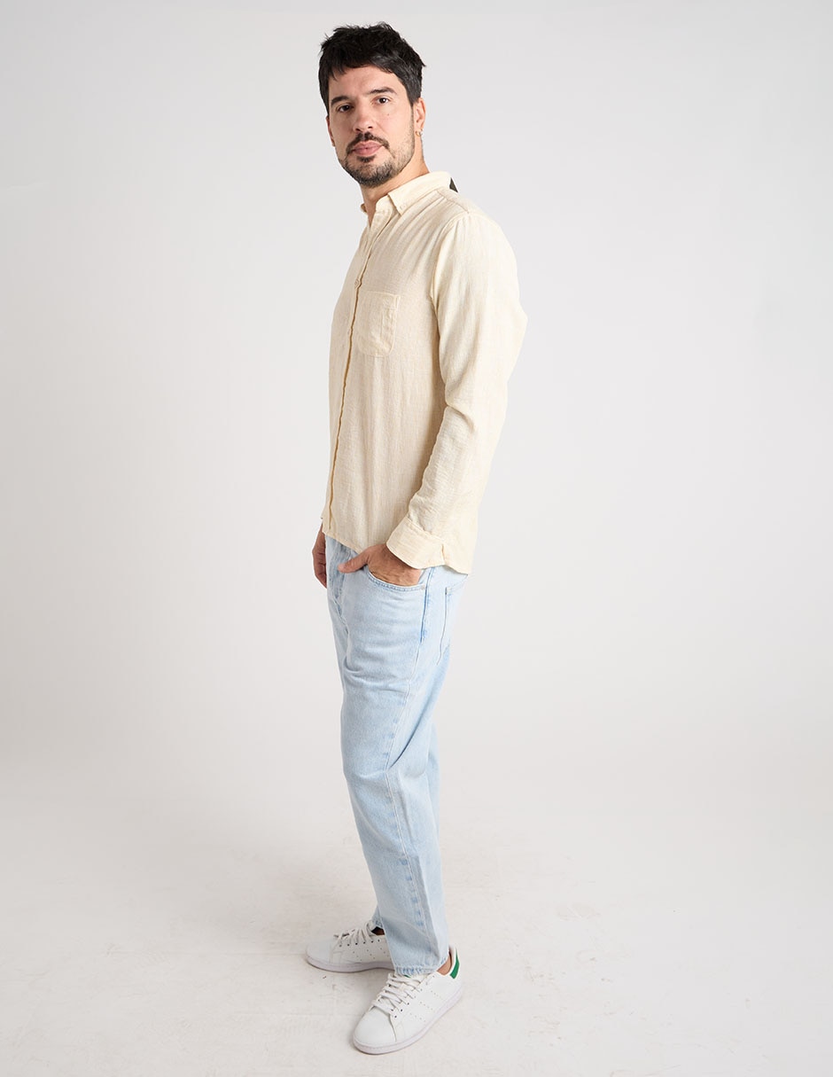 Camisa casual manga larga para hombre 3