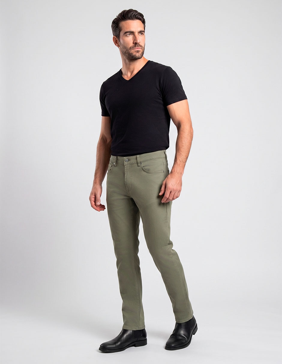 Pantalón Casual Regular Straight De Algodón Y Elastano Para Hombre Pantalón Casual Regular Straight De Algodón Y Elastano Para Hombre