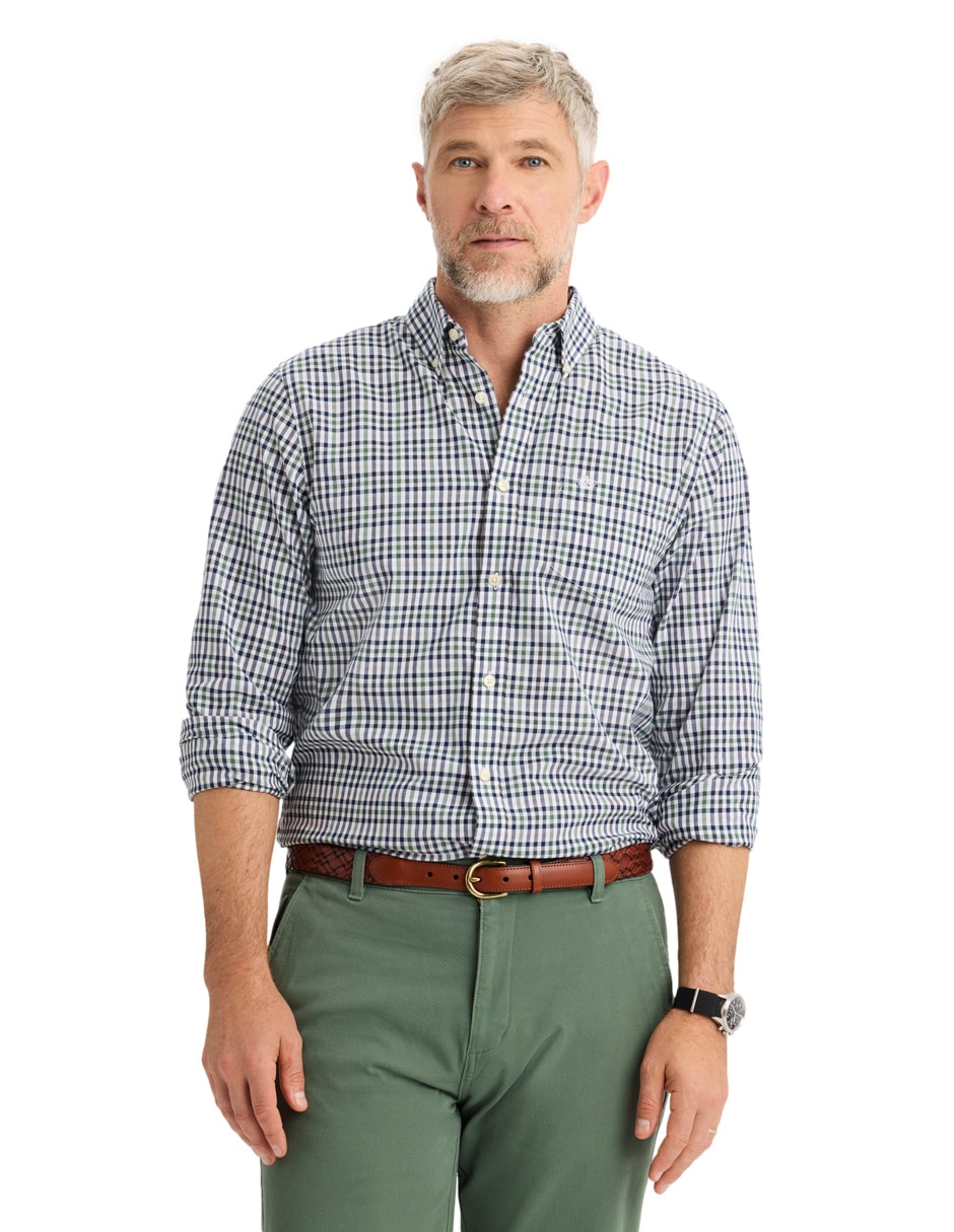 Camisa de vestir Dockers de algodón manga larga para hombre