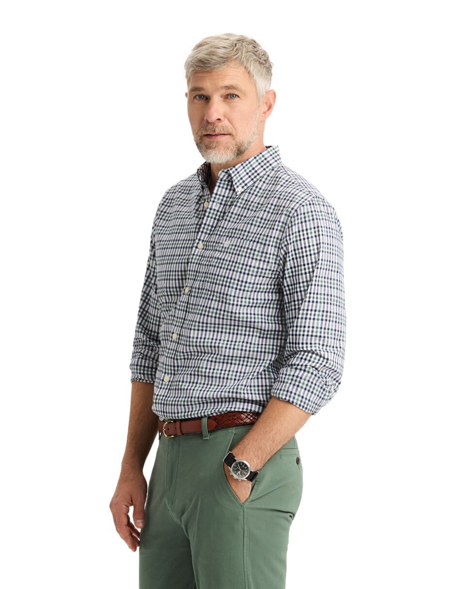 Camisa de vestir Dockers de algodón manga larga para hombre