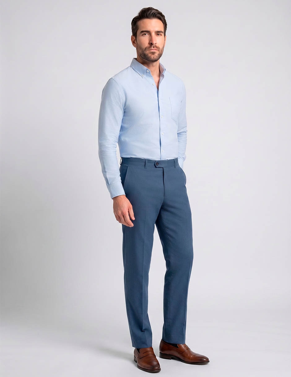 Pantalón Formal Regular Regular Costavana De Algodón Y Lino Para Hombre