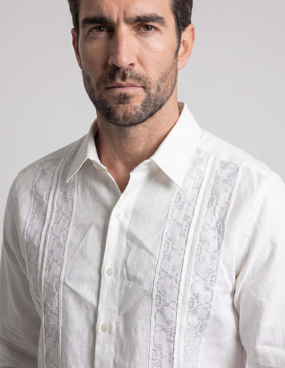 Guayabera manga larga para hombre 3