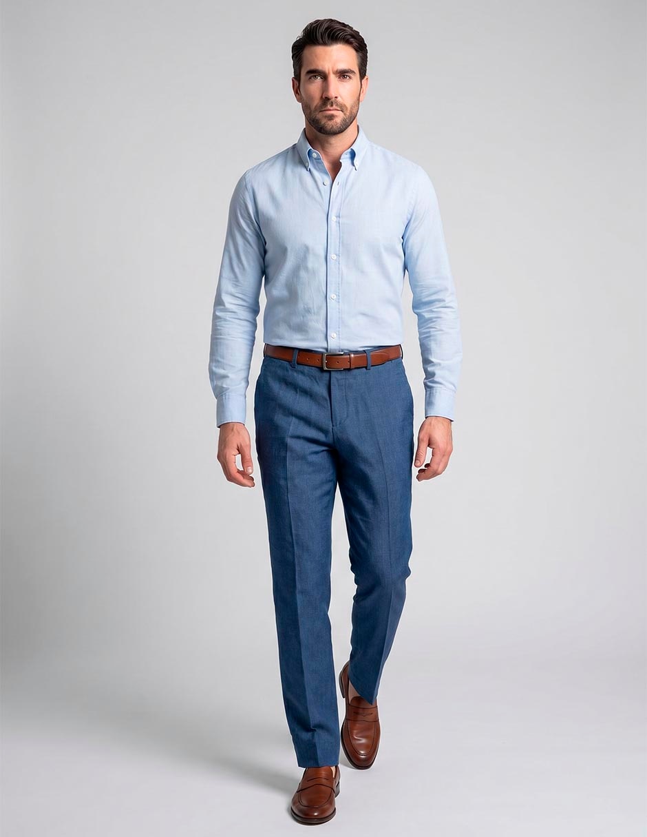 Pantalón business casual de vestir straight para hombre 9