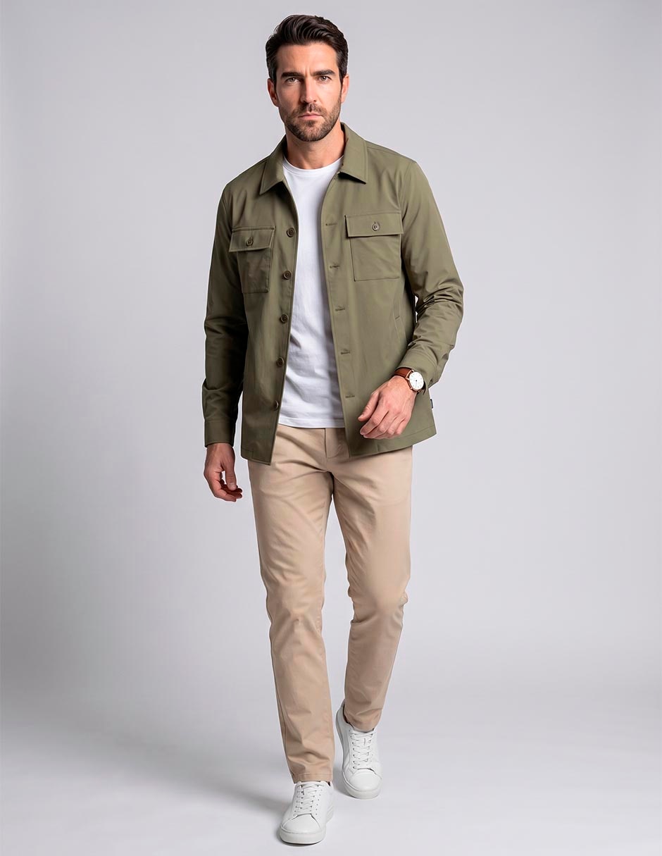 Sobrecamisa casual manga larga para hombre Sobrecamisa casual manga larga para hombre