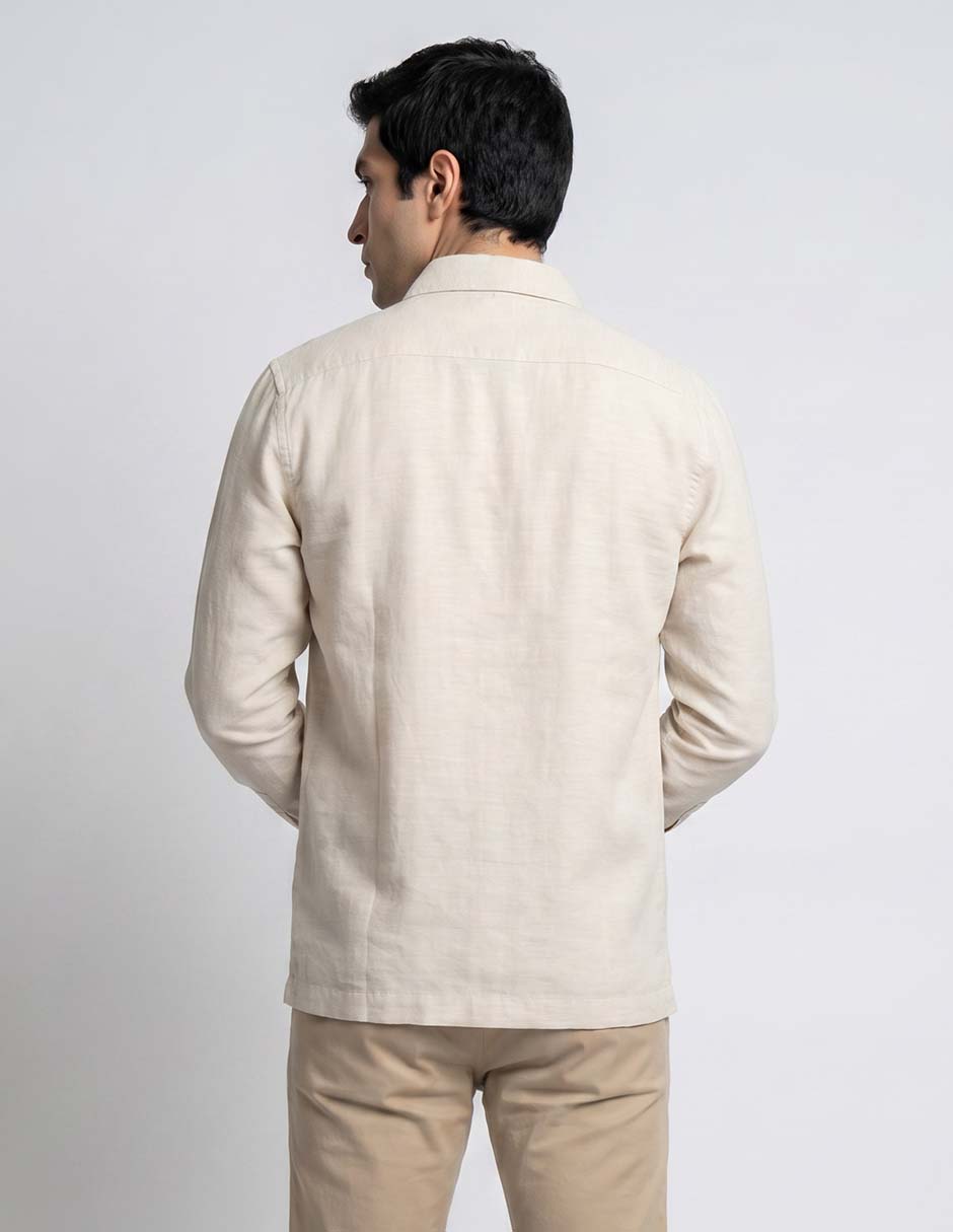 Sobrecamisa casual de algodón manga larga para hombre 3
