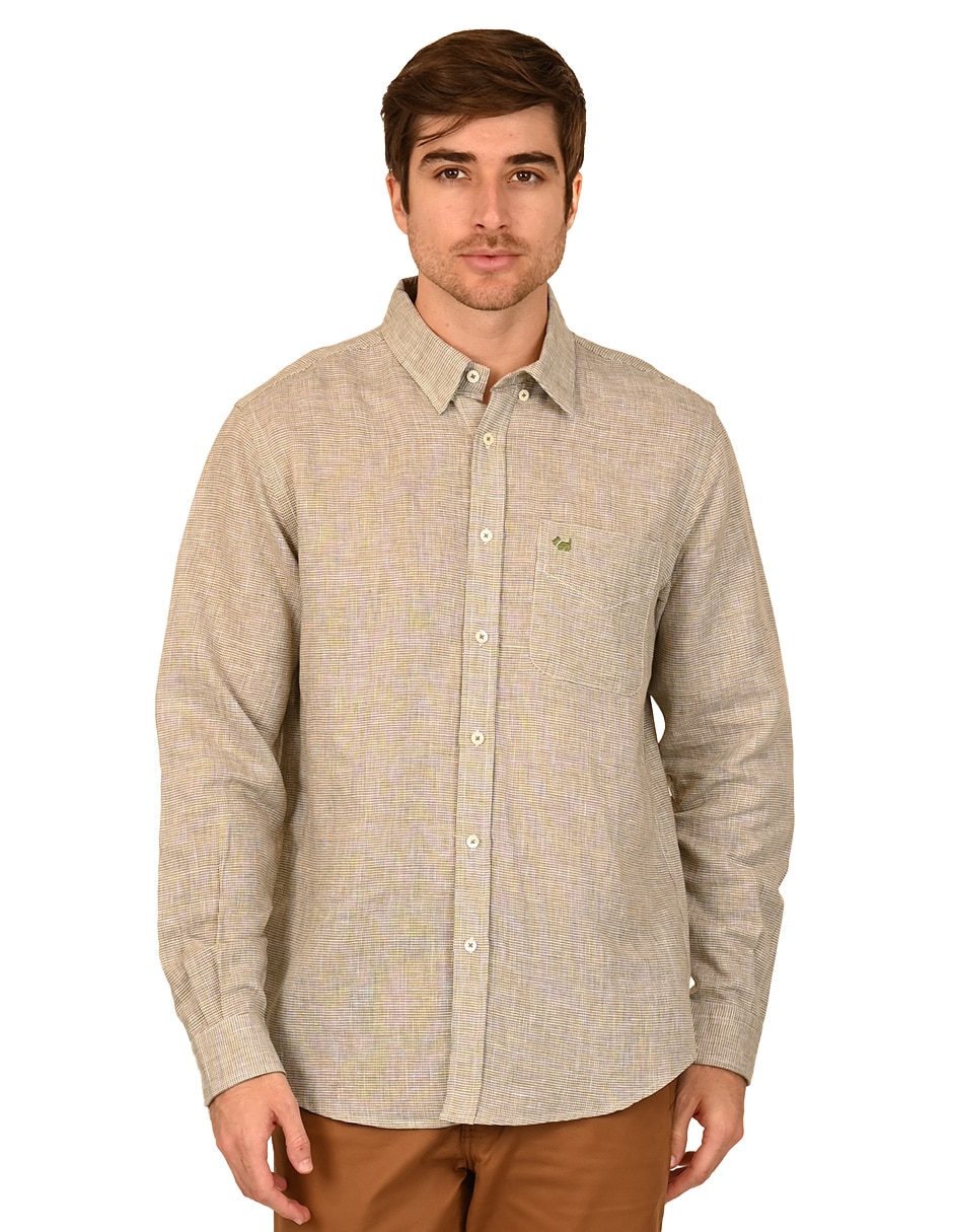 Camisa casual manga larga para hombre 1