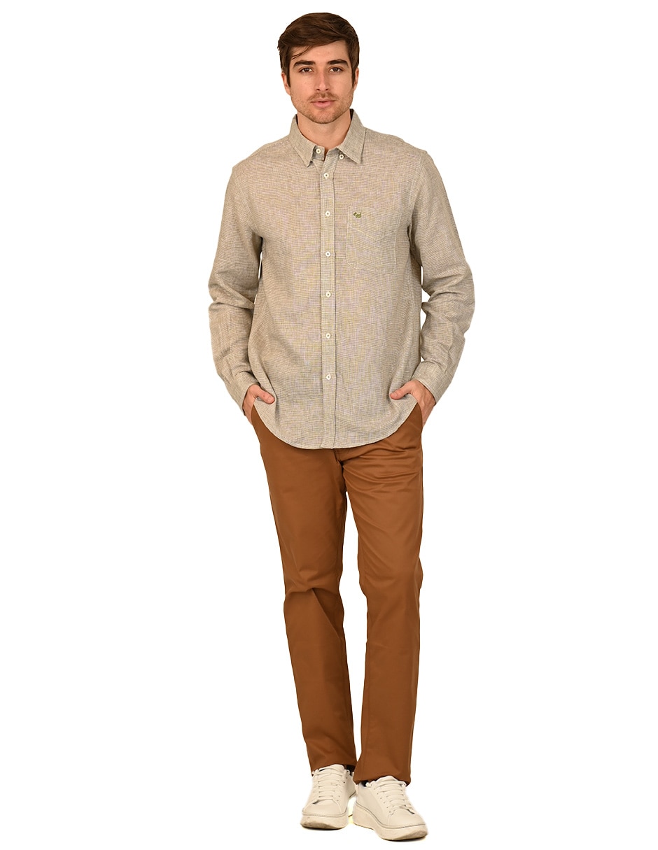Camisa casual manga larga para hombre 4