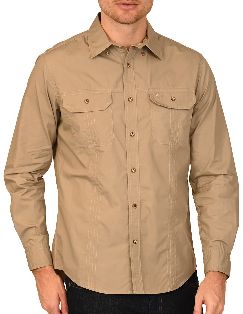 Camisa casual de algodón manga larga para hombre