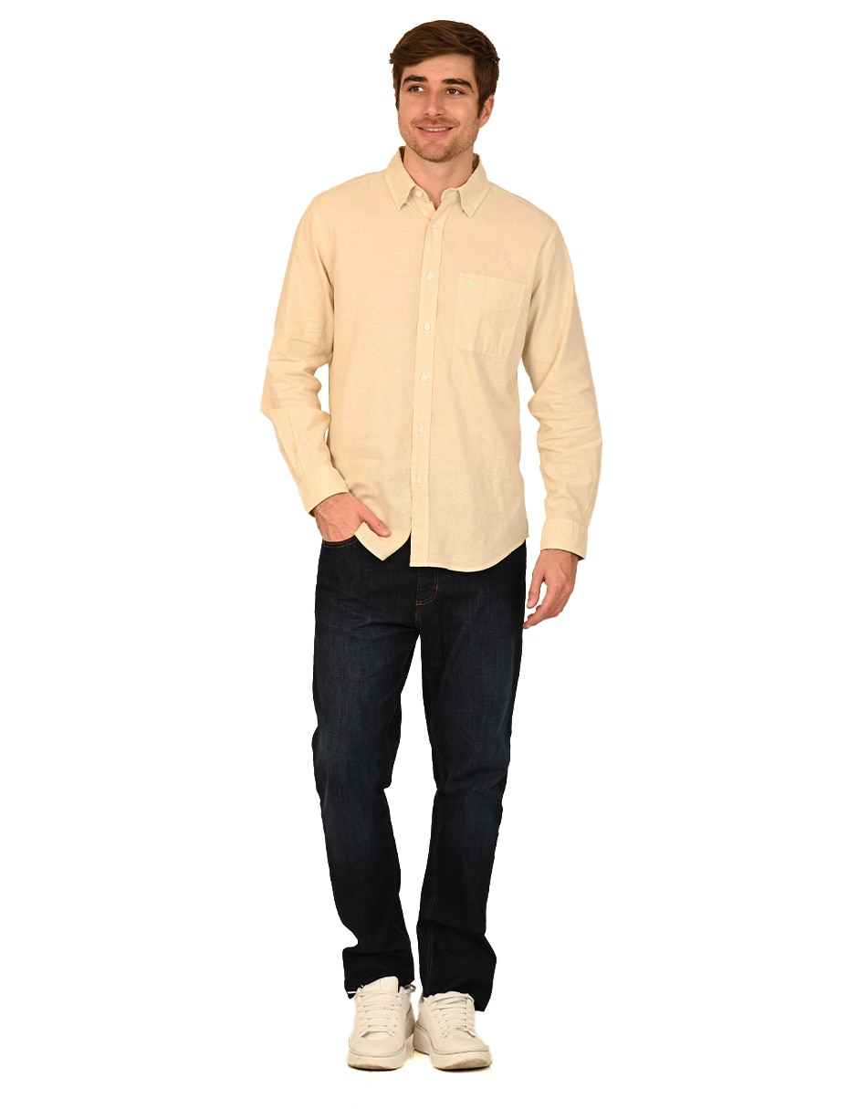 Camisa casual manga larga para hombre 4