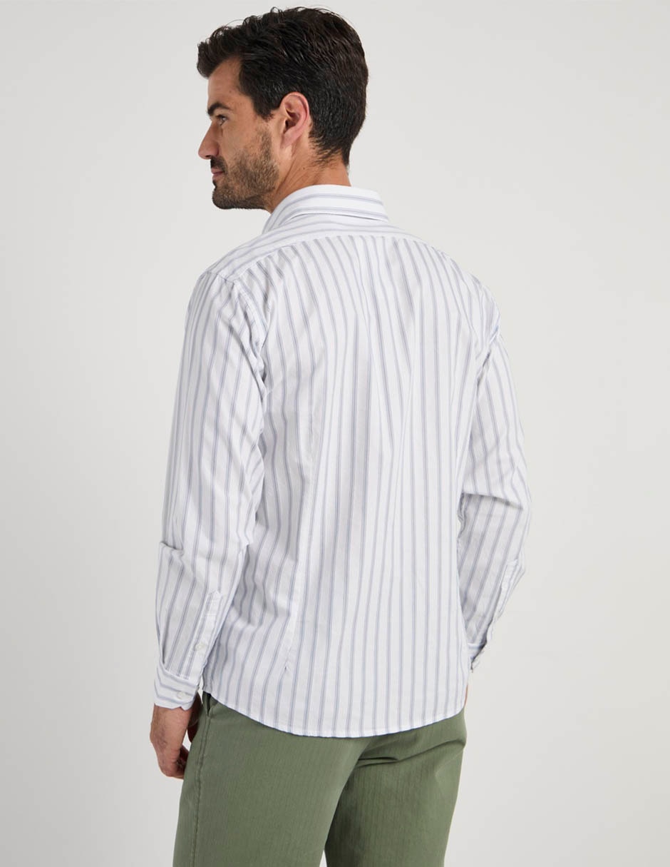 Camisa casual ferrioni de algodón manga larga para hombre