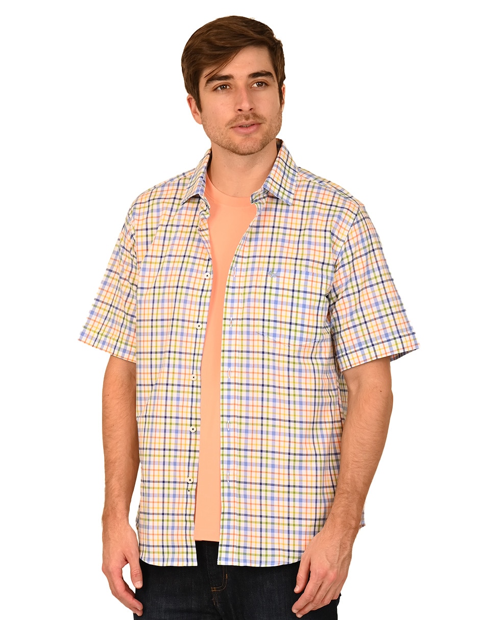 Camisa de algodón manga corta para hombre Camisa de algodón manga corta para hombre