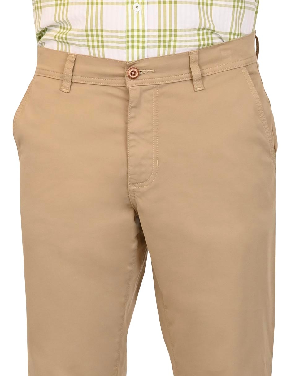 Pantalón chino regular de algodón para hombre 2