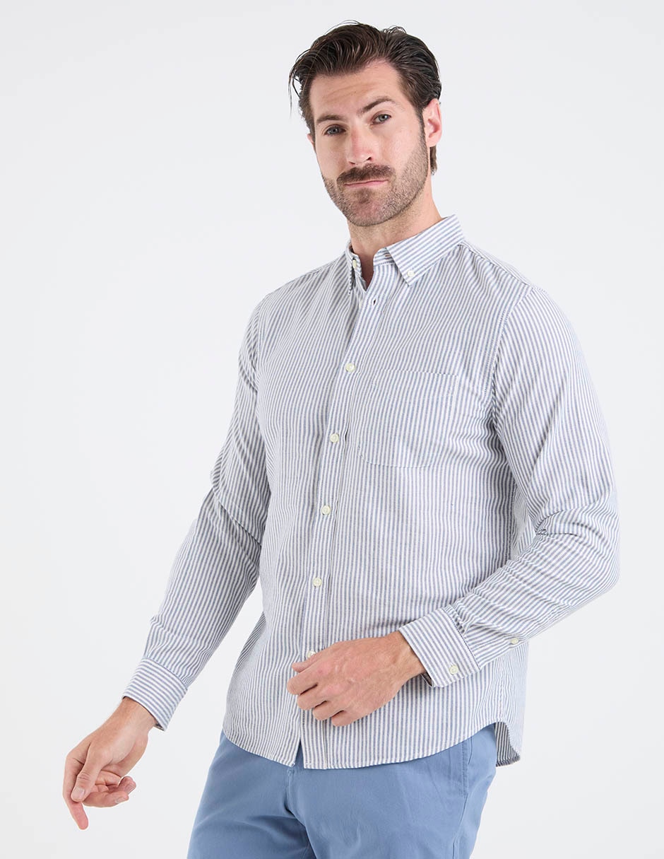 Camisa casual Old Navy de algodón manga larga para hombre