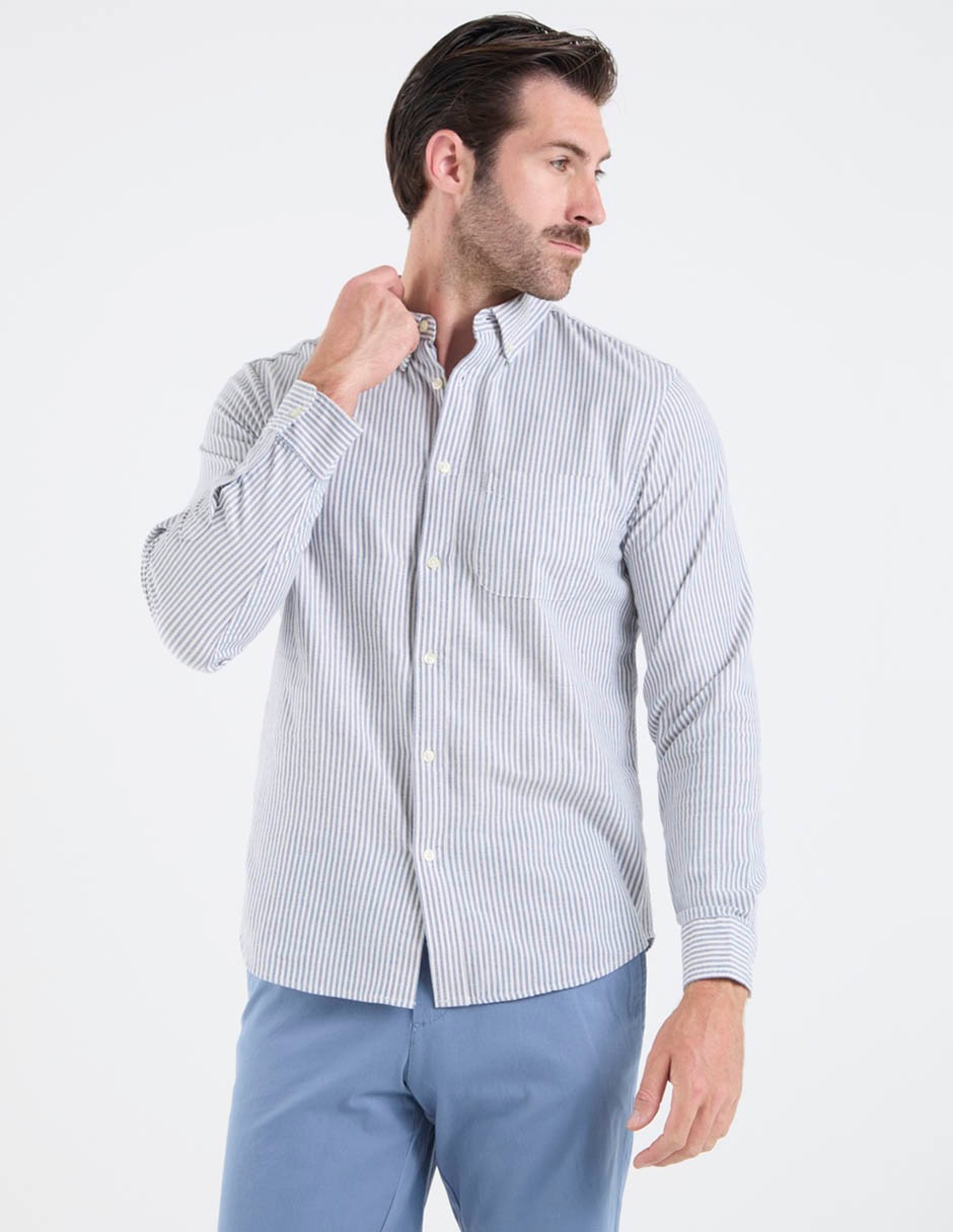 Camisa casual Old Navy de algodón manga larga para hombre