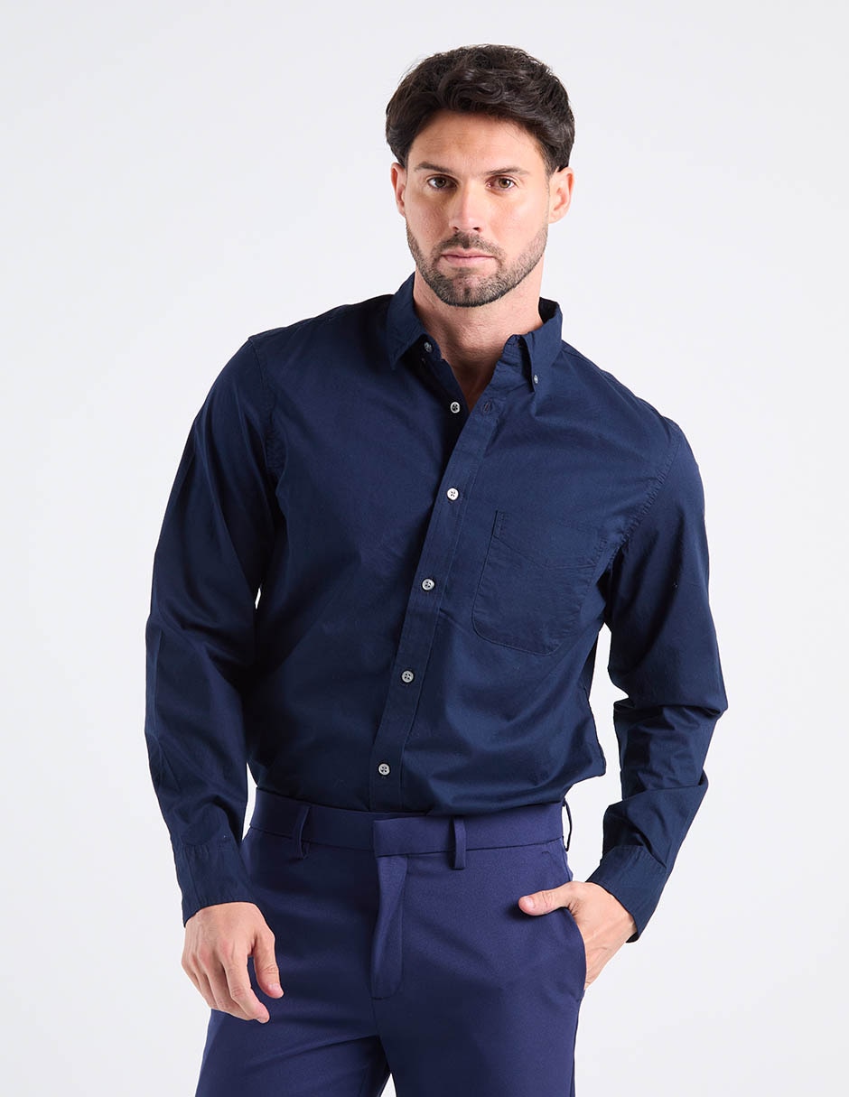 Camisa casual Old Navy de algodón manga larga para hombre