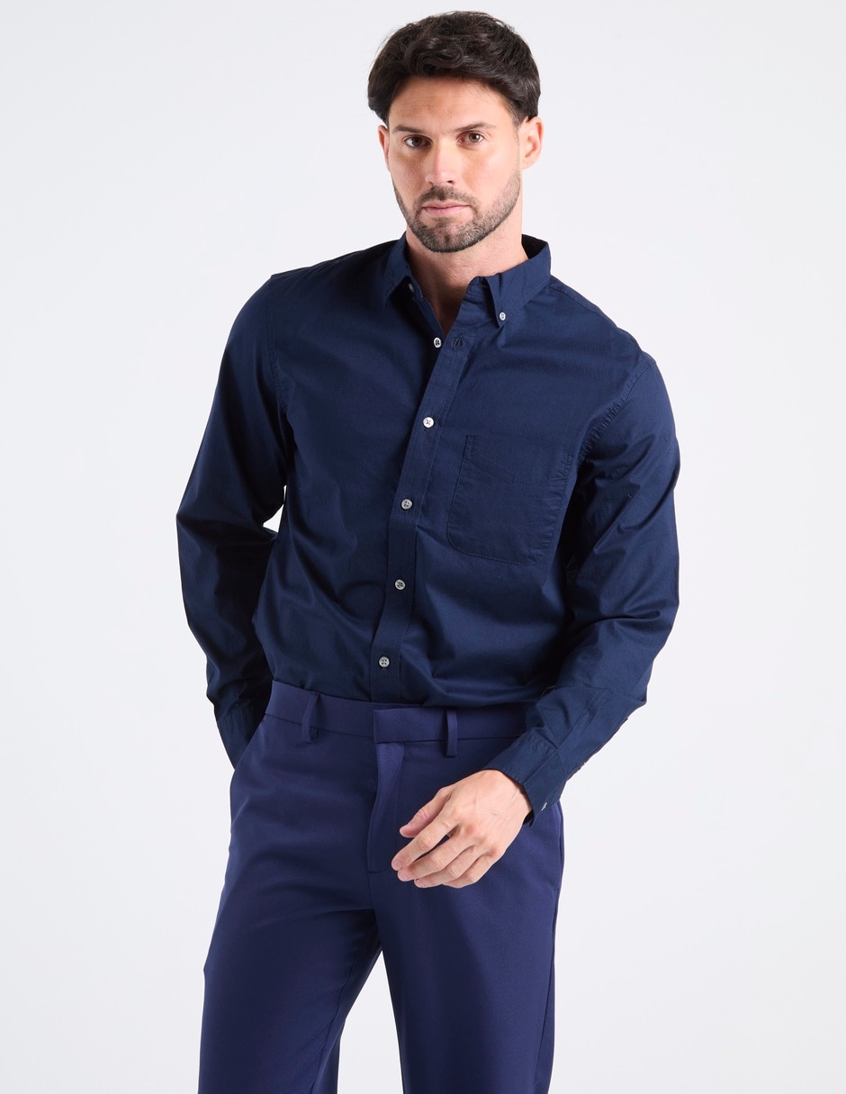 Camisa casual Old Navy de algodón manga larga para hombre