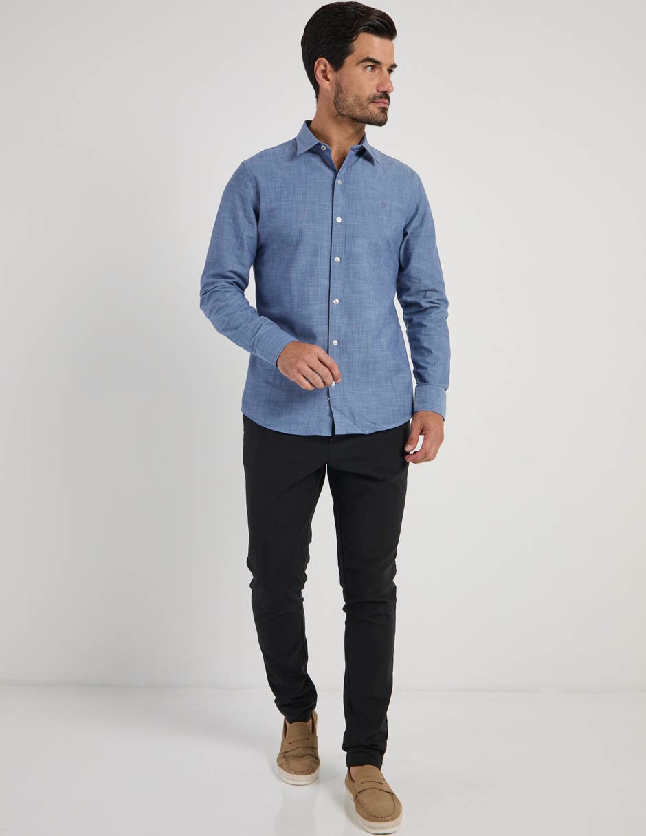 Camisa casual de algodón manga larga para hombre 3
